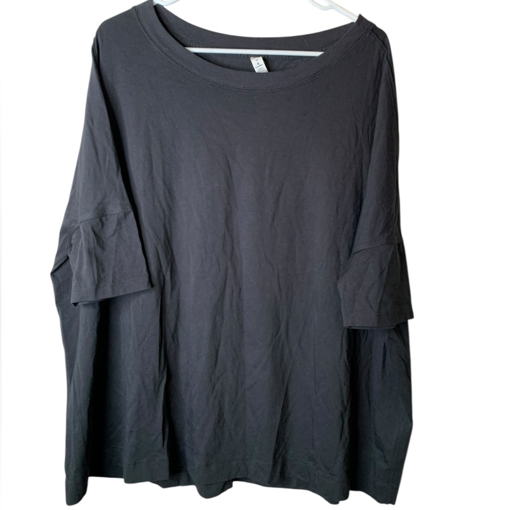 Lululemon Boxy Oversized T Shirt M Black Short Sleeve Pima Cotton Running Top‎